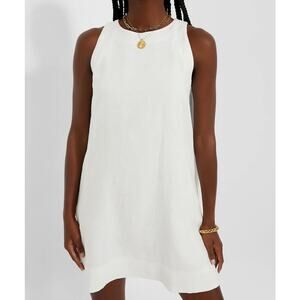 NWT Tuckernuck Pauline White Linen Dress Size M Bridal Graduation Bachlorette